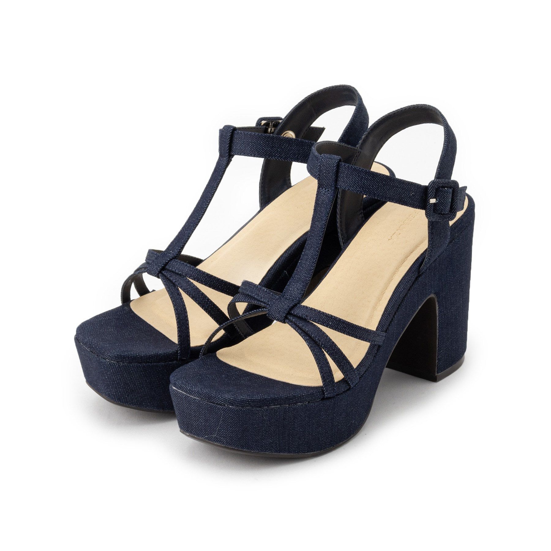 ESPERANZA「Tストラップチャンキーヒールサンダル 24SS」|サンダル|ﾌﾞﾙｰ(392)