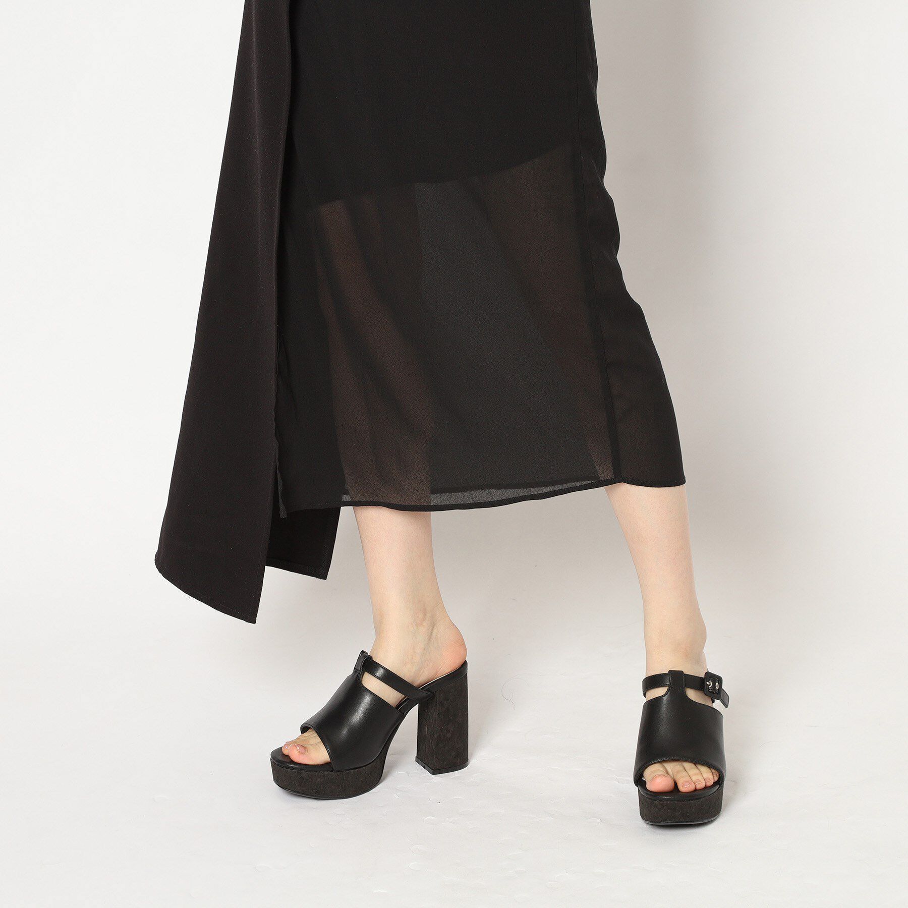 ESPERANZA「ミニバックルコルクヒールミュール」|サンダル|