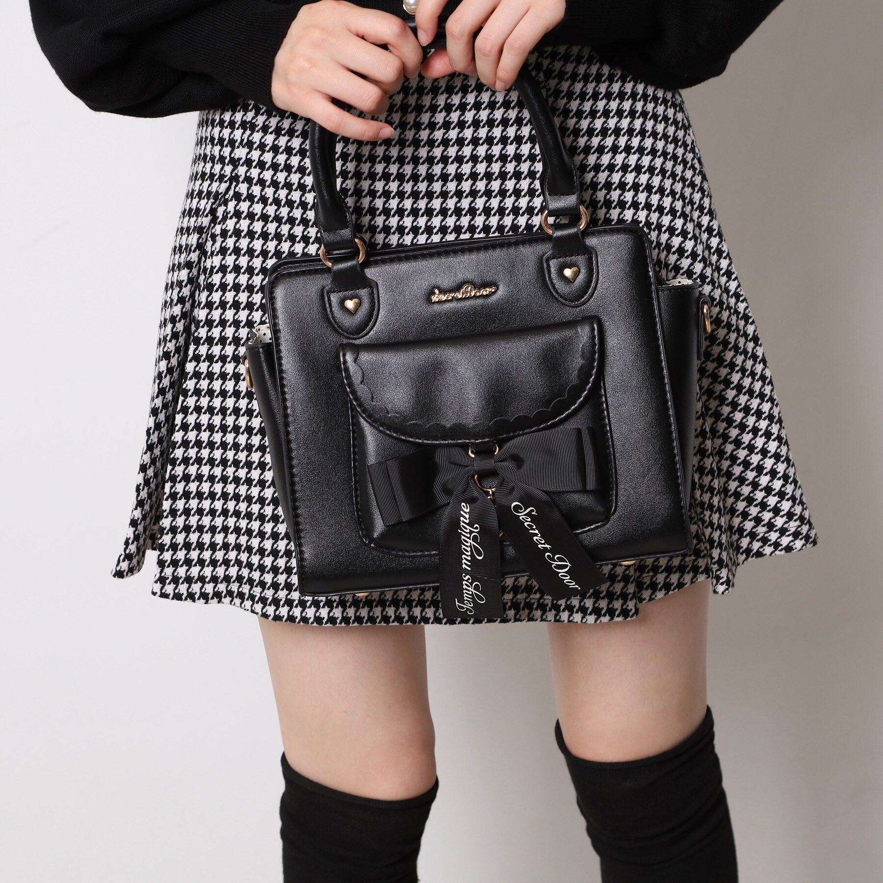 Ober Tashe「リボン2wayバッグ」|トートバッグ|ブラック(019)