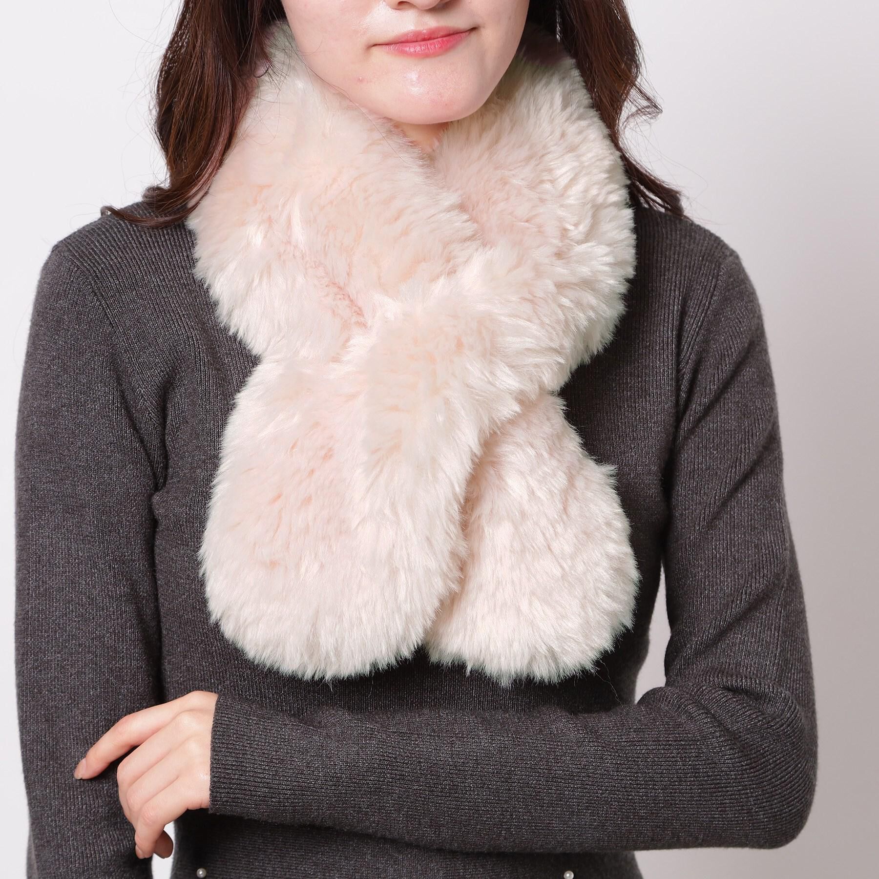 Ober Tashe「ふわもこクロスマフラー」|ストール|ピンク(372)