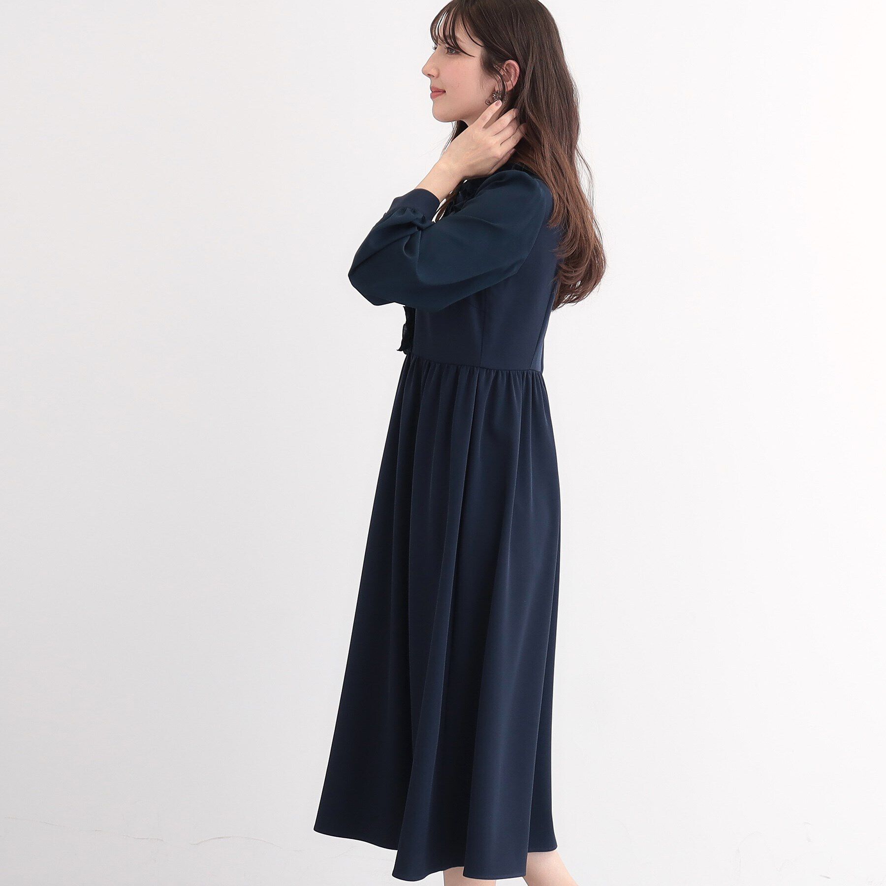 SunaUna「【オケージョン対応可／衿フリル】フェミニンワンピース」|ワンピース|