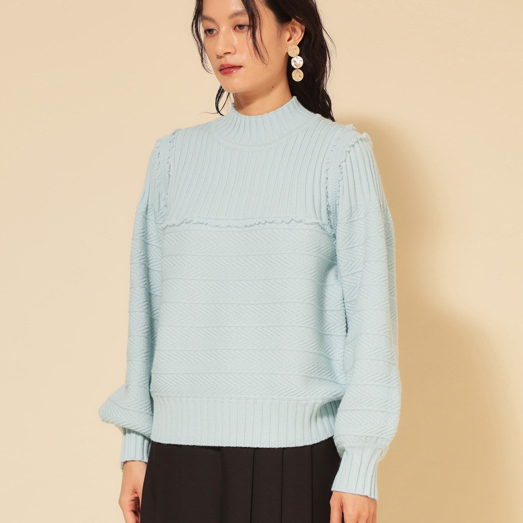 SunaUna「【COLLECTION LINE】編変化シフォンニット」|ニット・セーター|