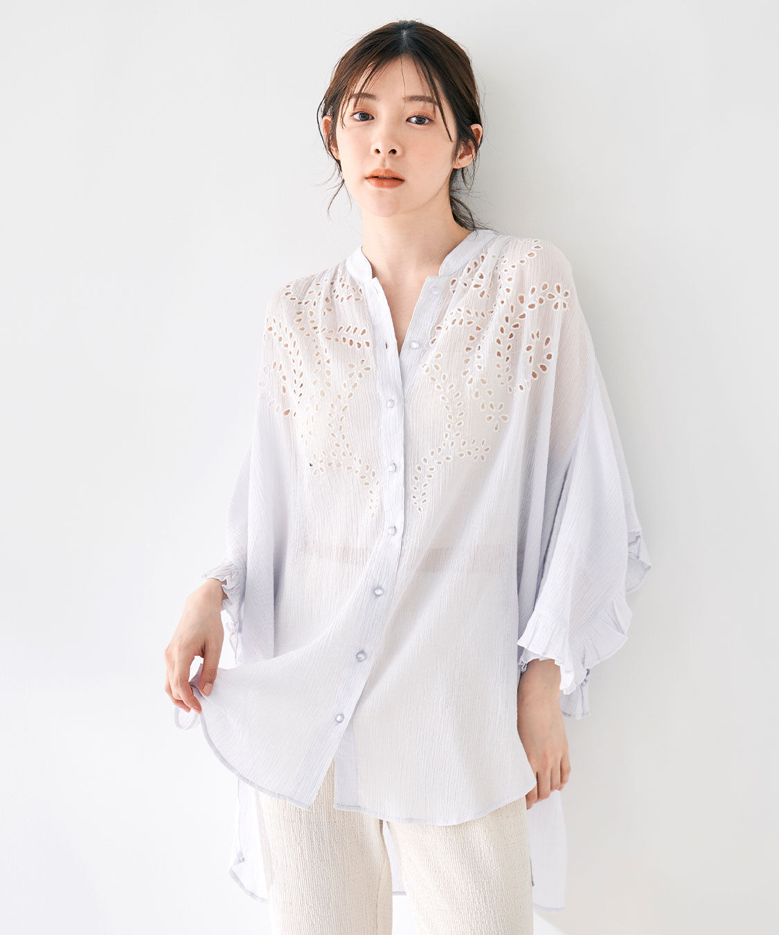 COCO DEAL「エンブロイダリーフリルスリーブブラウス」|シャツ・ブラウス|
