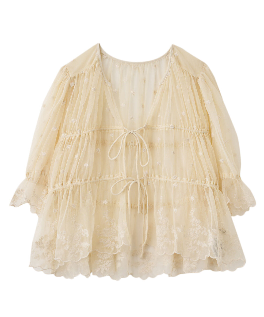 COCO DEAL「チュールエンブロイダリーペプラムブラウス」|シャツ・ブラウス|