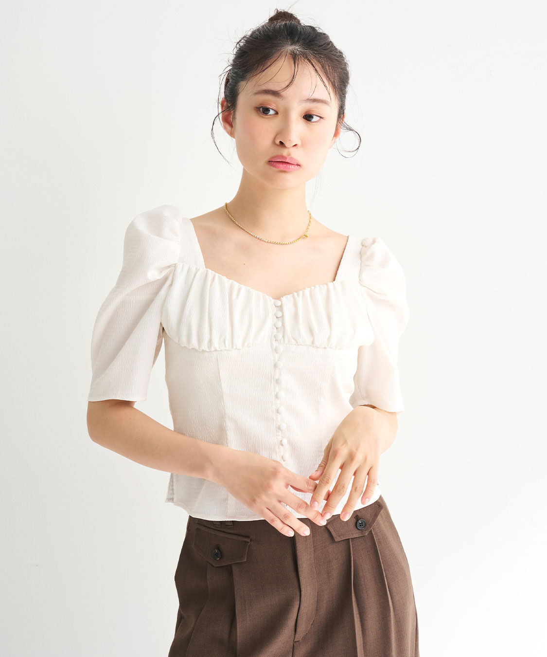 COCO DEAL「パフスリーブビスチェブラウス」|シャツ・ブラウス|