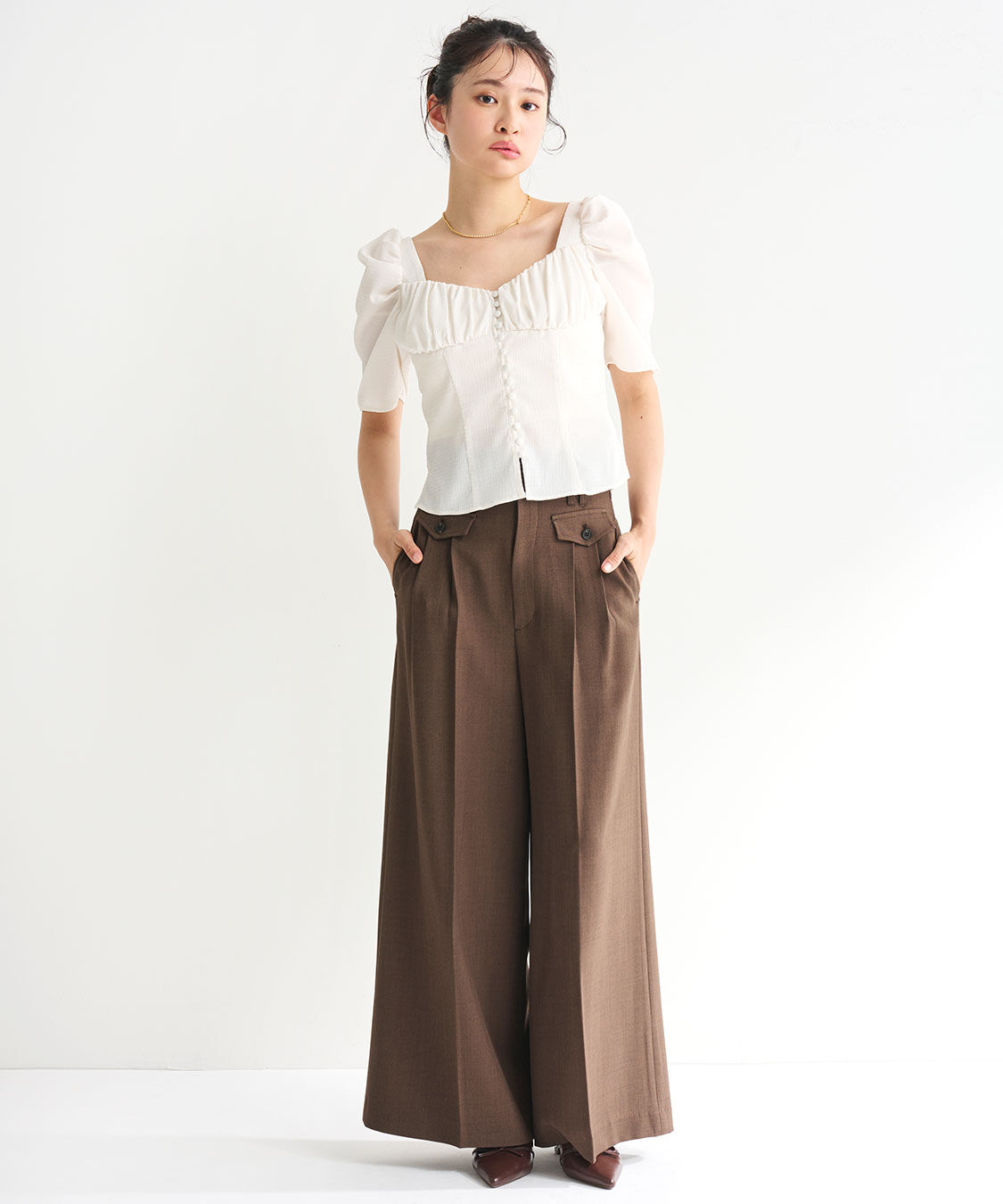 COCO DEAL「パフスリーブビスチェブラウス」|シャツ・ブラウス|