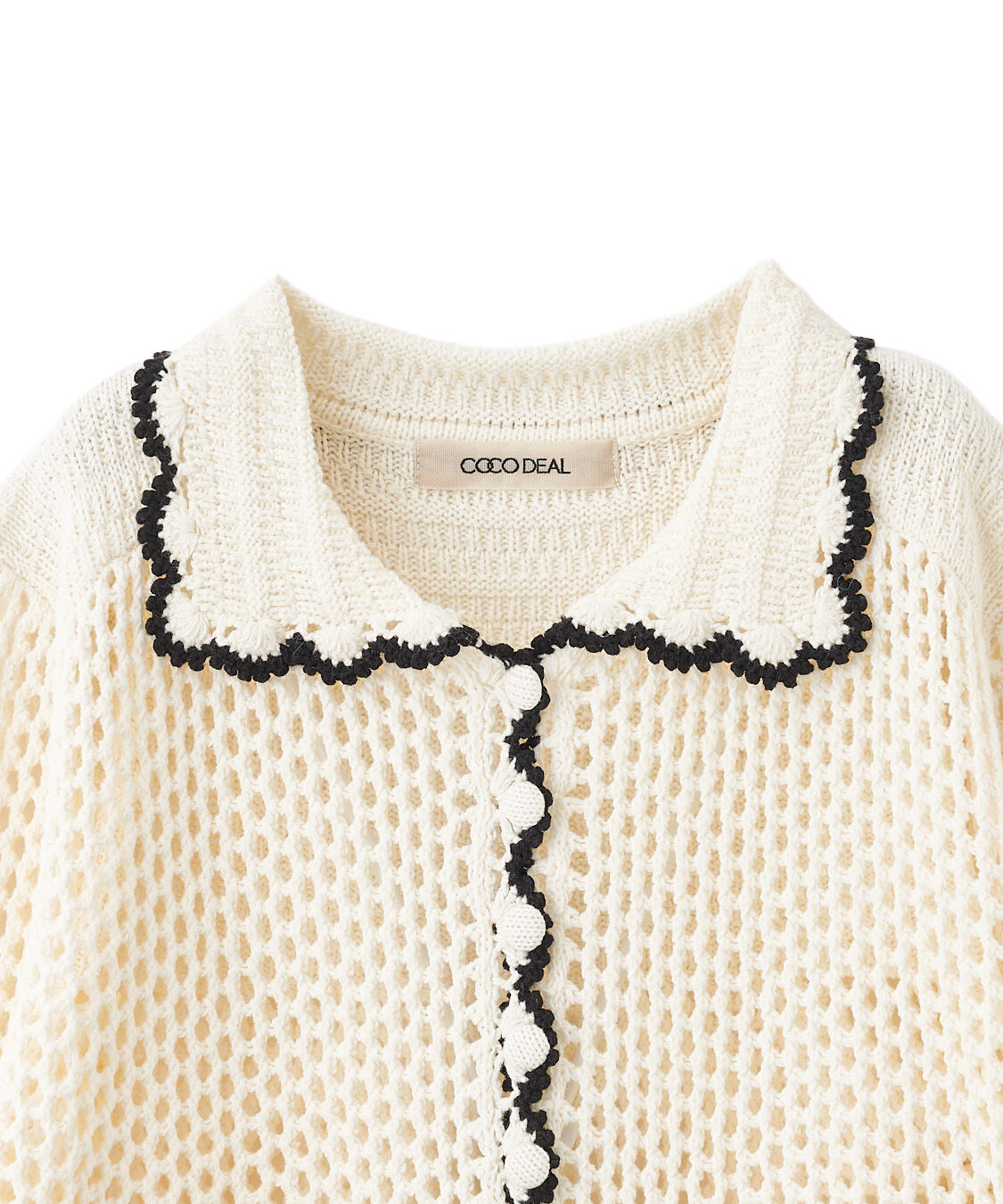 COCO DEAL「クロシェニットカーディガン」|ニット・セーター|