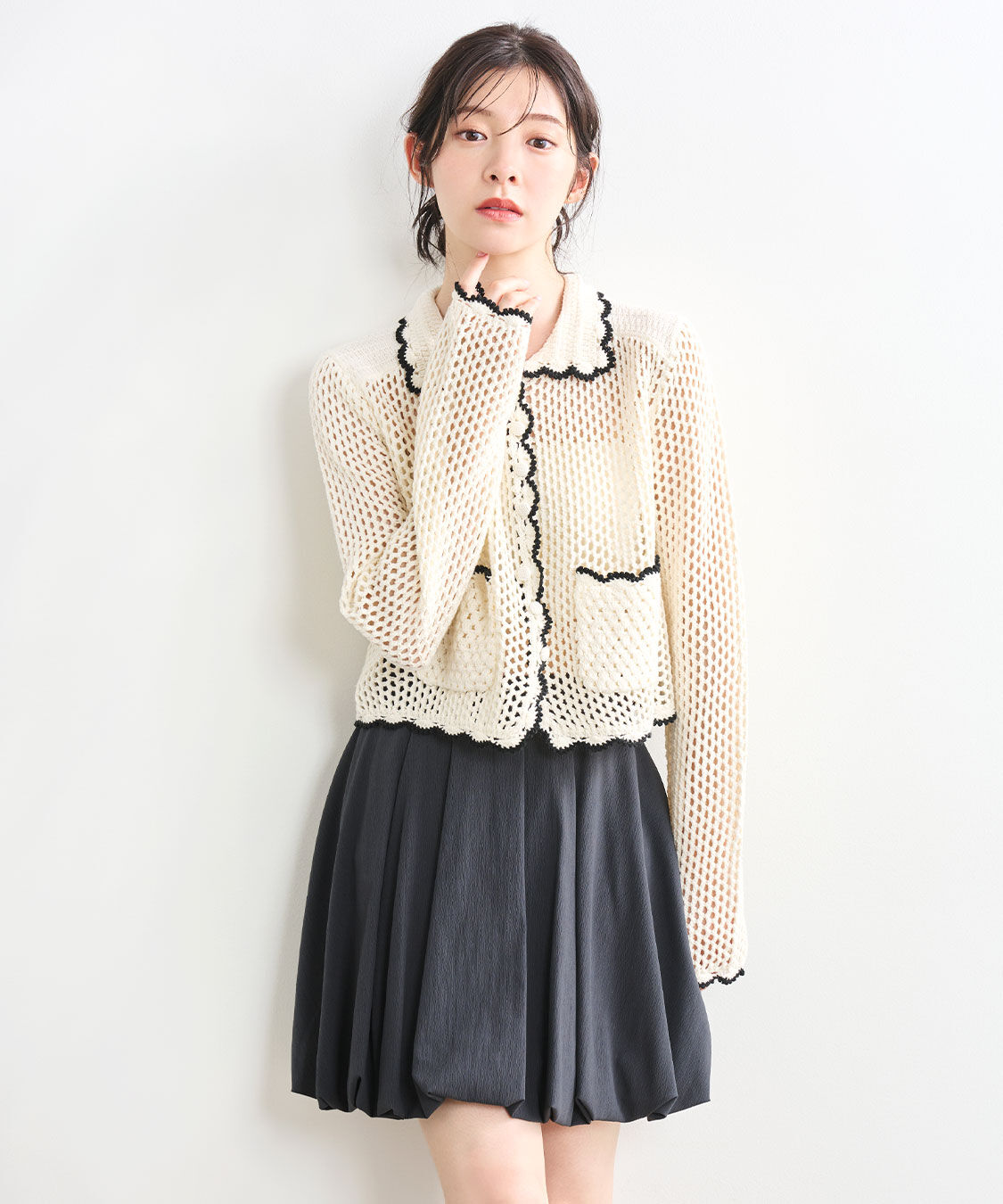 COCO DEAL「クロシェニットカーディガン」|ニット・セーター|