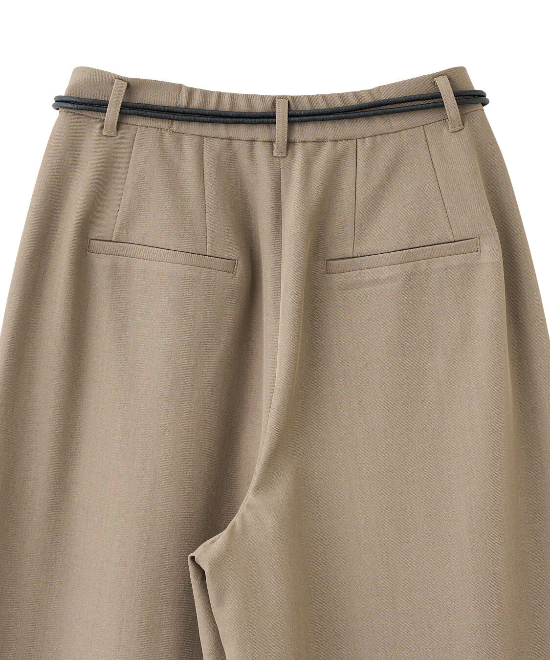 COCO DEAL「合皮デザインベルト付きタックパンツ」|スラックス|