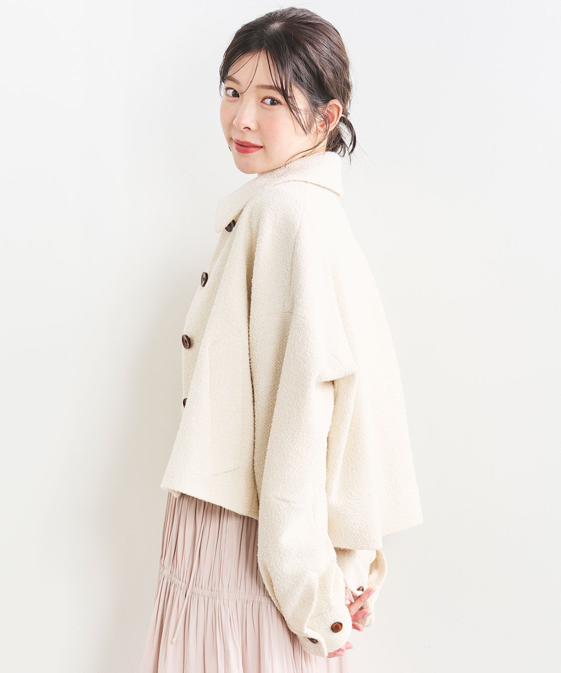 COCO DEAL「ブークレステンカラーショートコート」|ステンカラーコート|