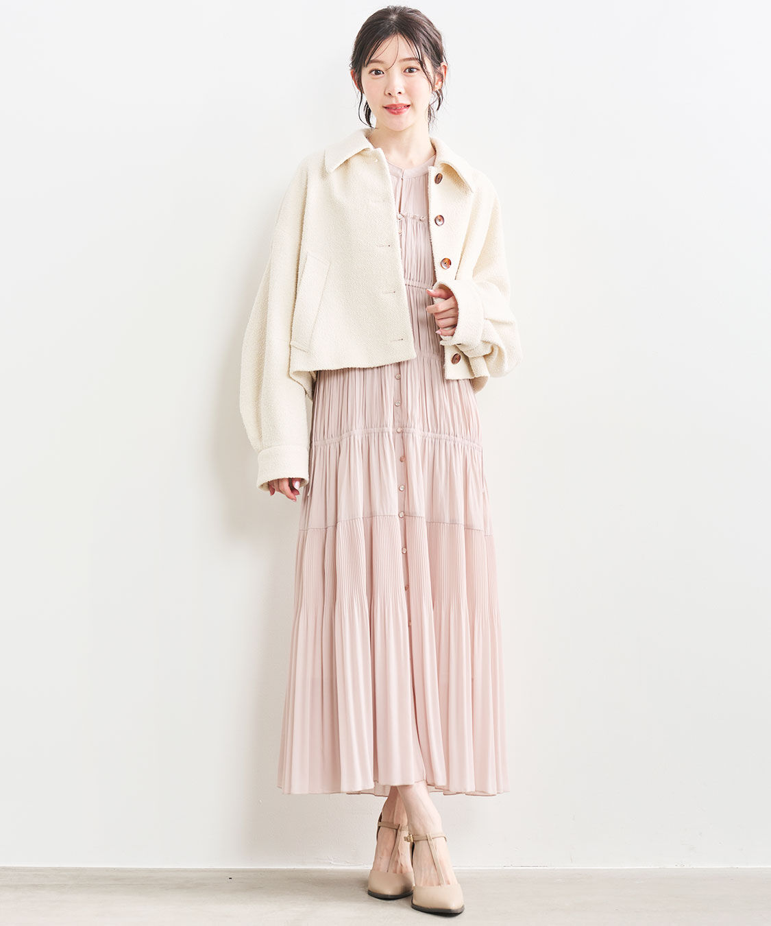 COCO DEAL「ブークレステンカラーショートコート」|ステンカラーコート|