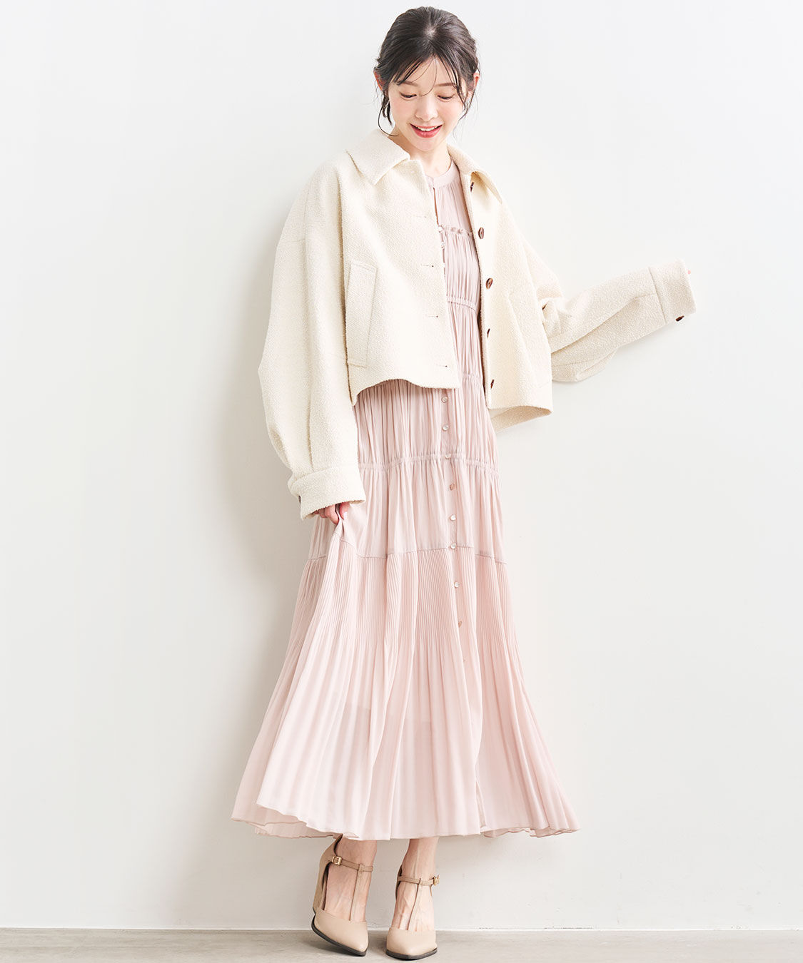 COCO DEAL「ブークレステンカラーショートコート」|ステンカラーコート|