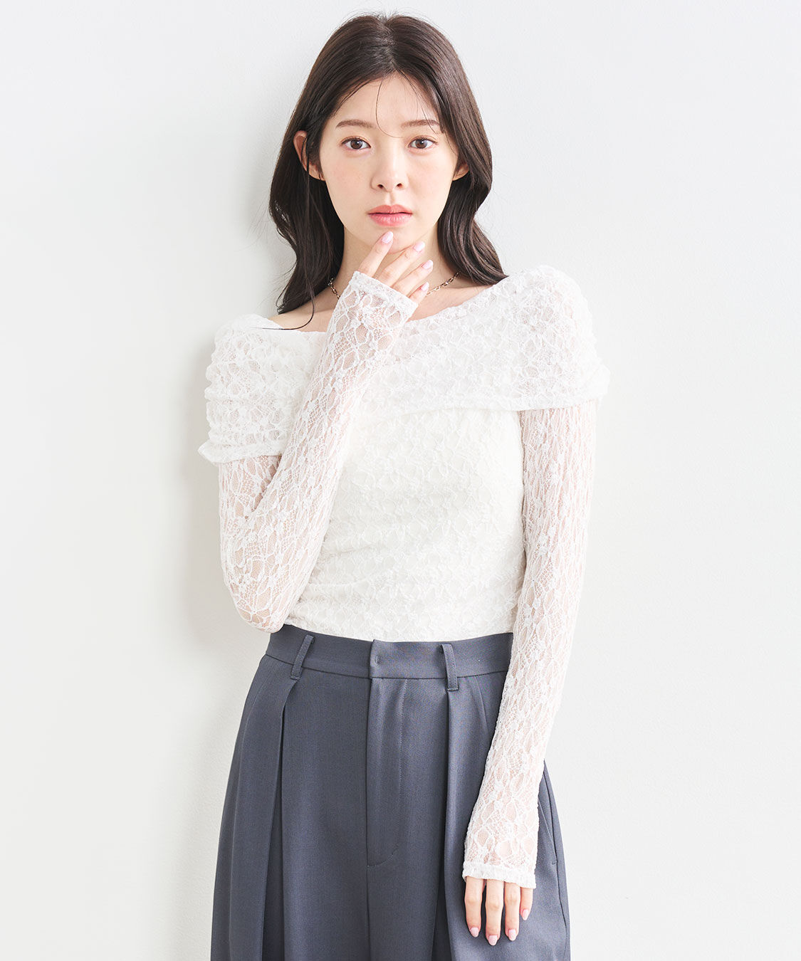 COCO DEAL「ストレッチレースオフショルトップス」|Tシャツ・カットソー|