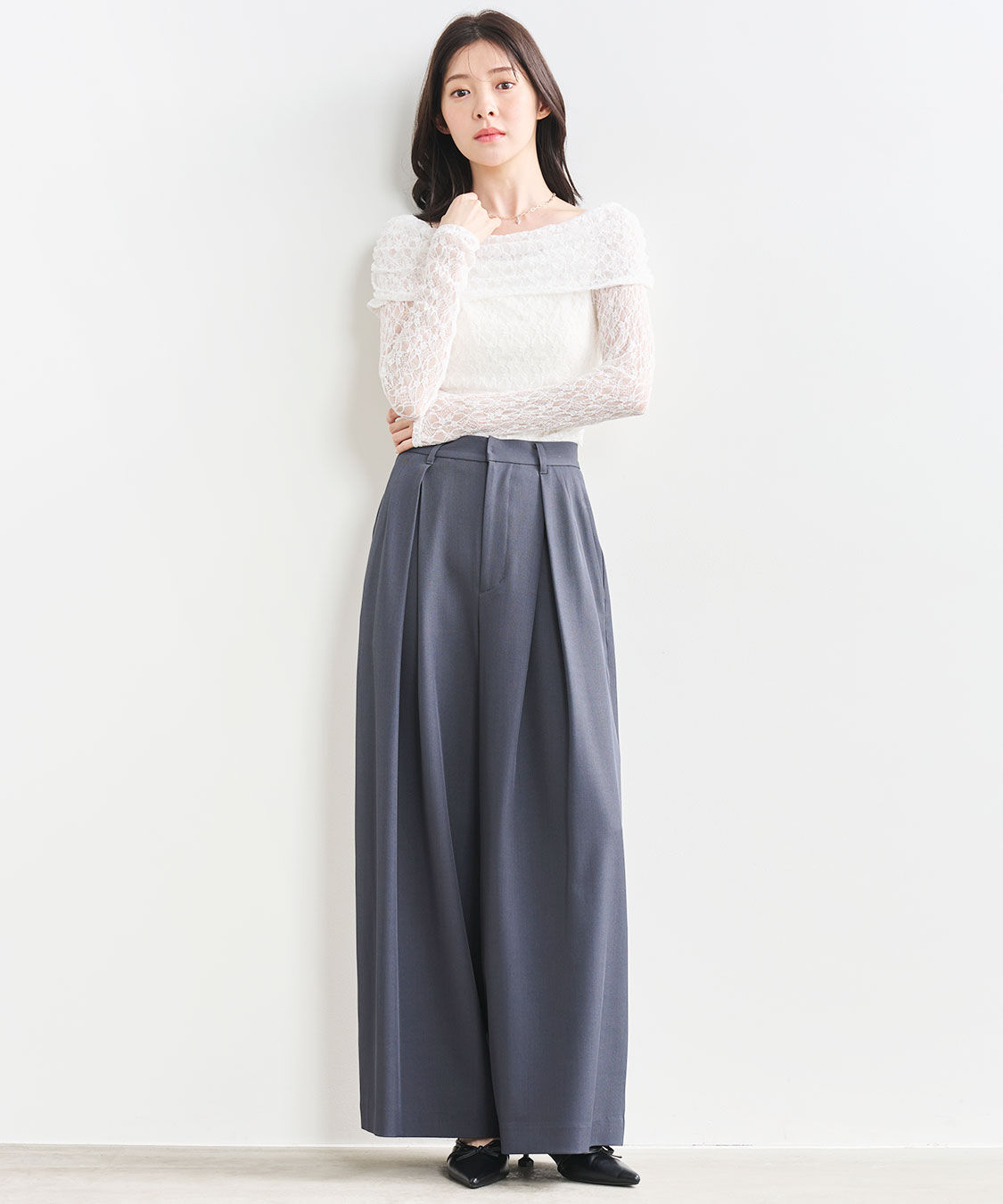 COCO DEAL「ストレッチレースオフショルトップス」|Tシャツ・カットソー|