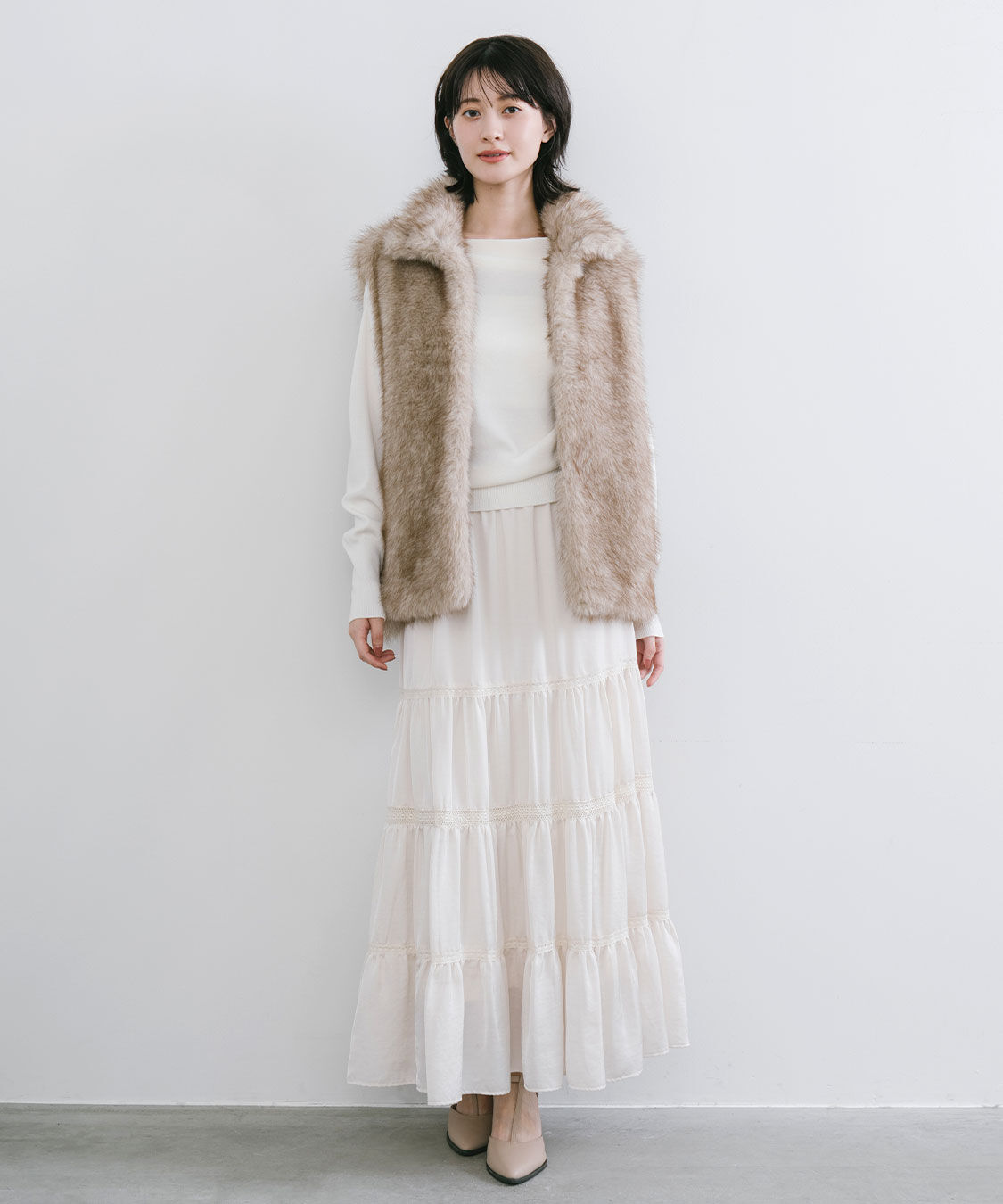 COCO DEAL「ミンクライクファージレ」|ベスト・ジレ|