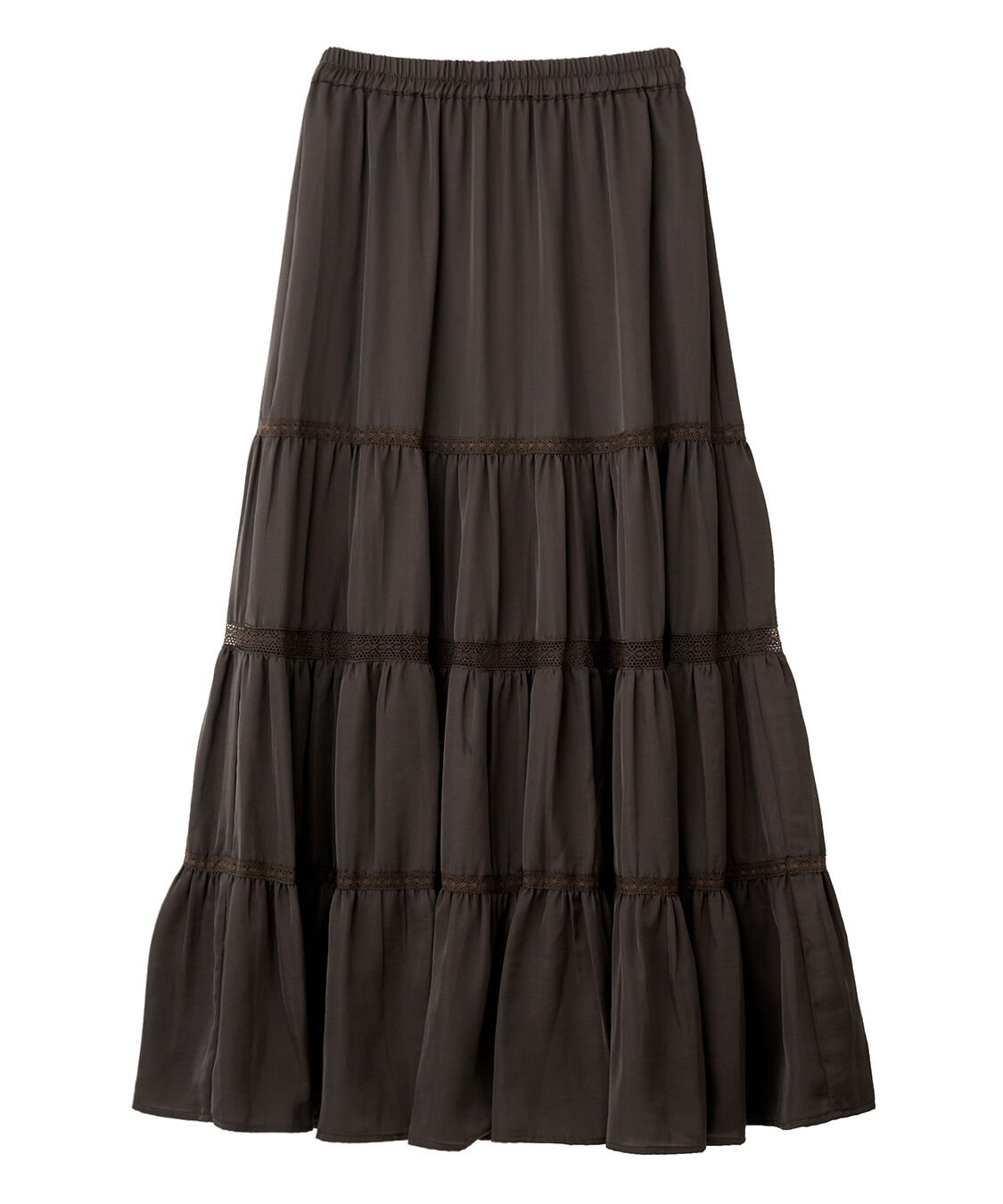 COCO DEAL「レース切替ティアードサテンスカート」|スカート|