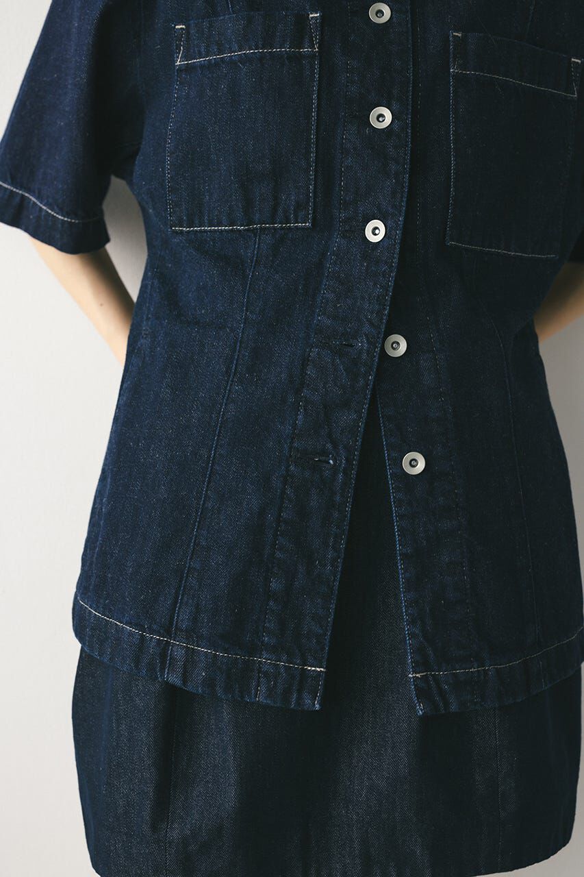 STYLEMIXER「ハーフスリーブシェイプデニムシャツ」|シャツ・ブラウス|
