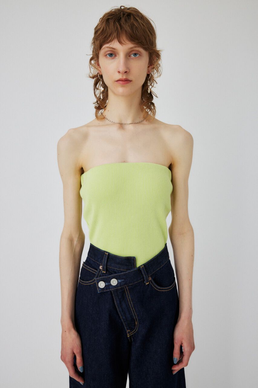 MOUSSY「CUP IN TUBE トップス」|チューブトップ|LIME