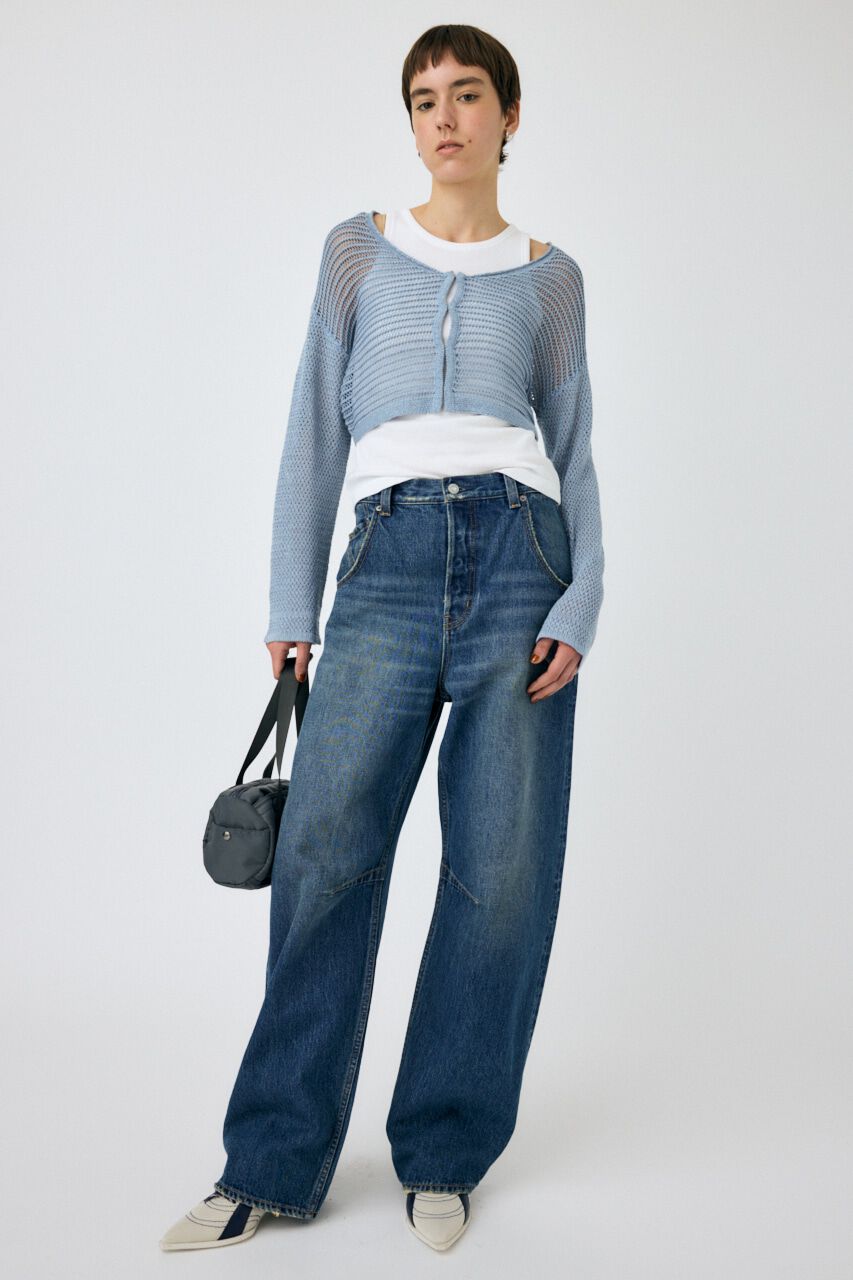 MOUSSY「OPEN WORK KNIT カーディガン」|カーディガン|