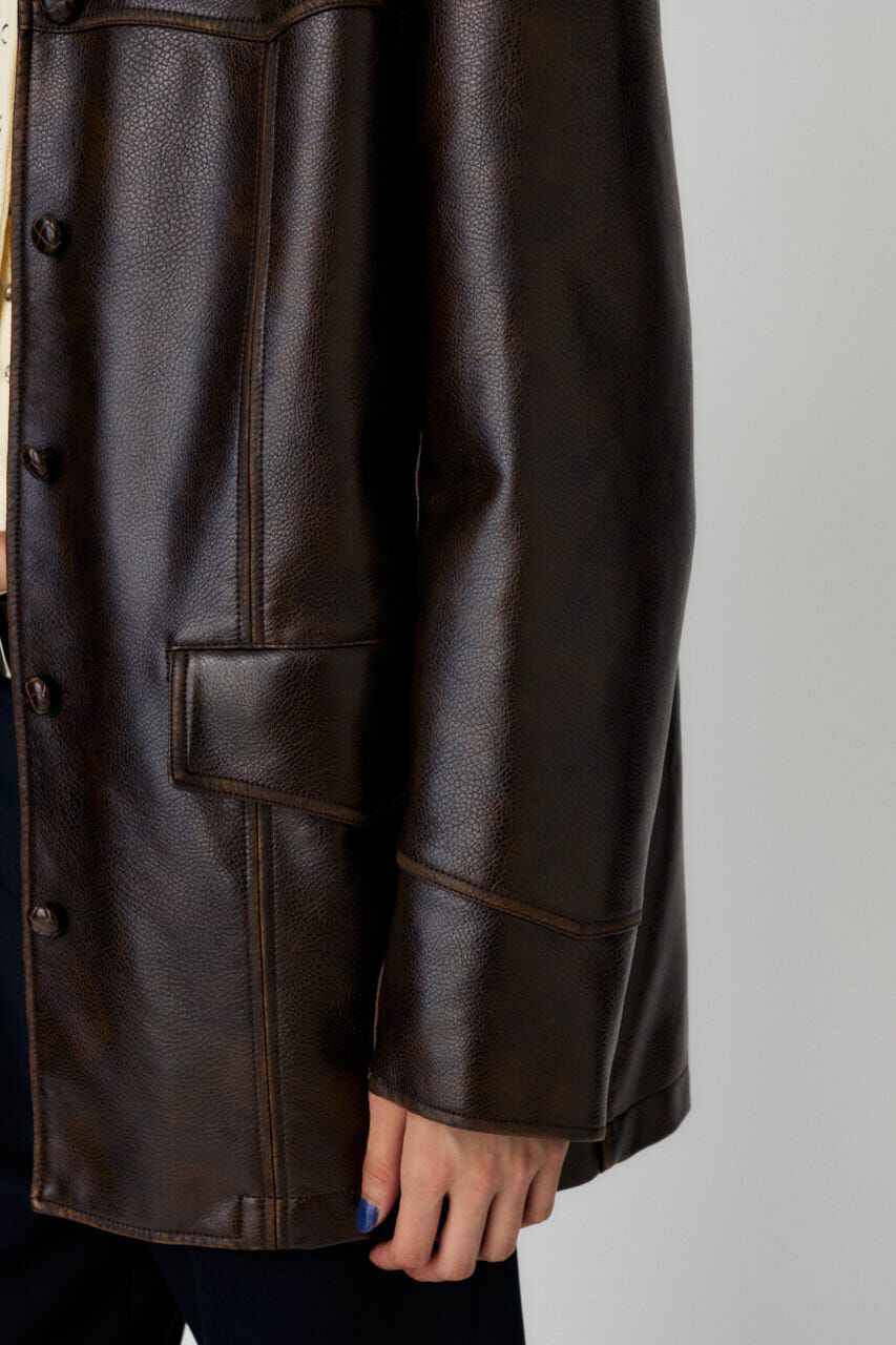 MOUSSY「F/LEATHER 70s HALF コート」|その他|