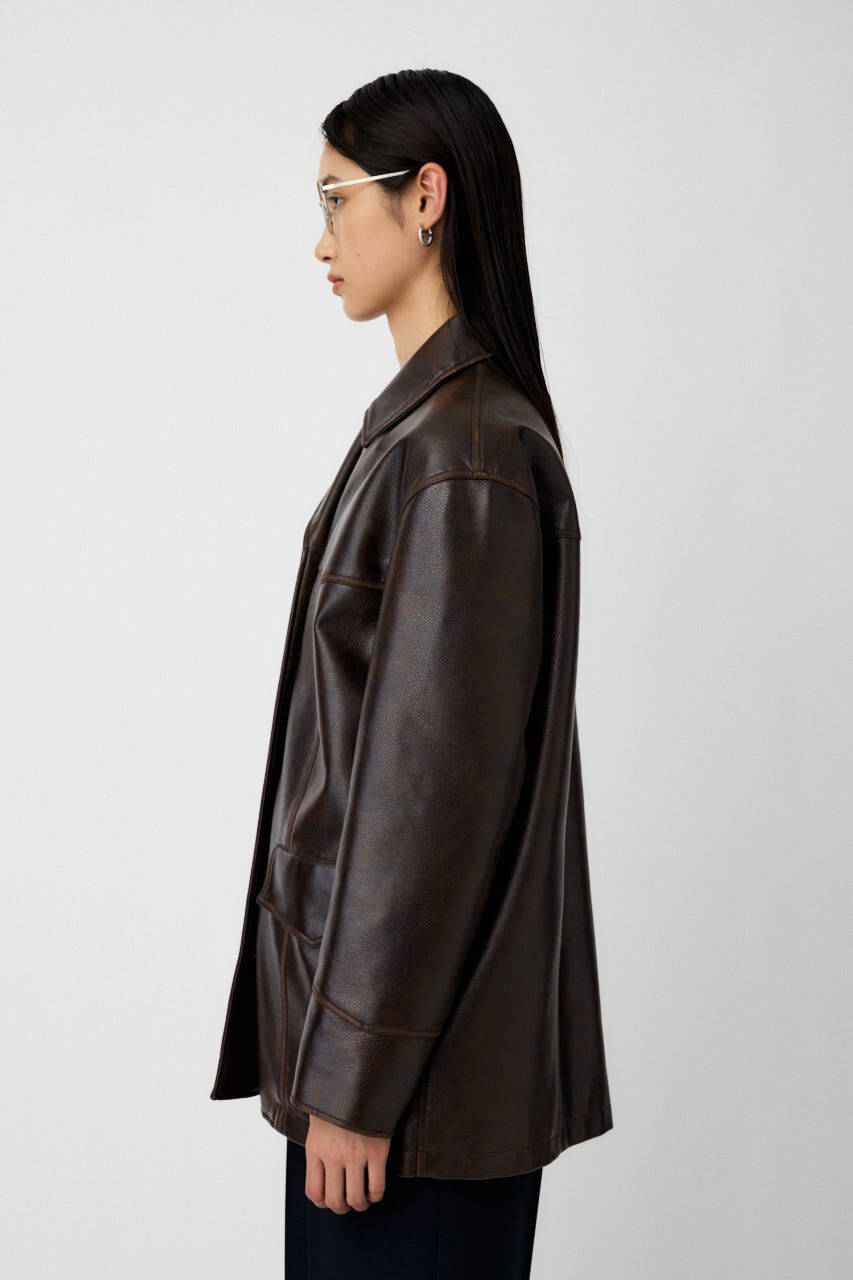 MOUSSY「F/LEATHER 70s HALF コート」|その他|