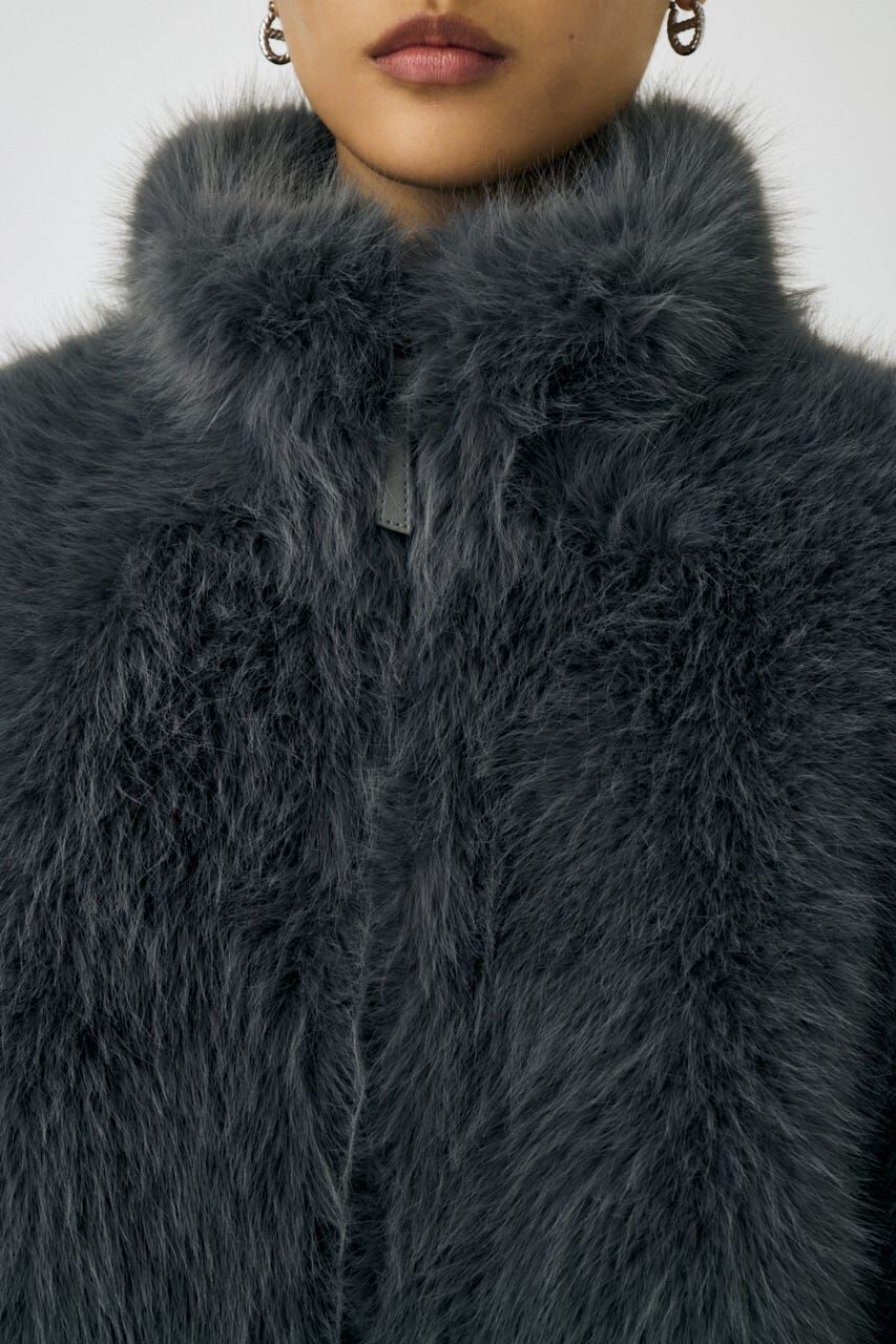 MOUSSY「F/FUR STAND COLLAR ジャケット」|ブルゾン・スタジャン|