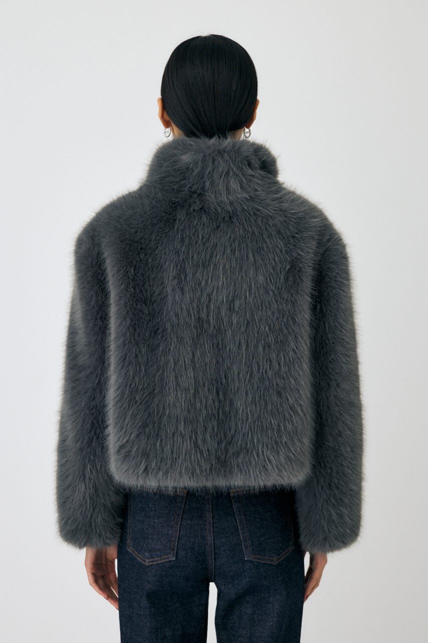 MOUSSY「F/FUR STAND COLLAR ジャケット」|ブルゾン・スタジャン|