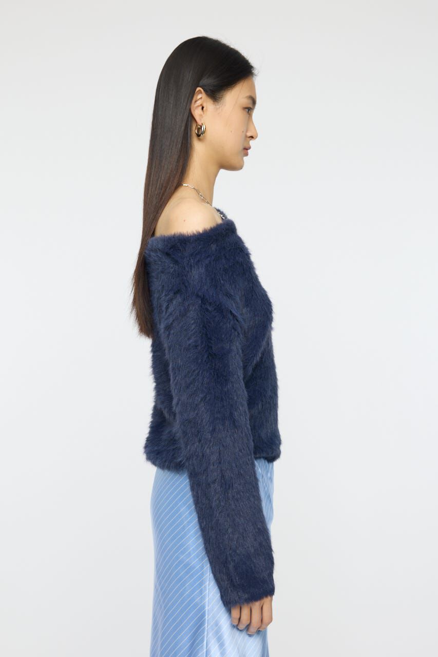 MOUSSY「FAUX FUR KNIT CROP トップス」|ニット・セーター|