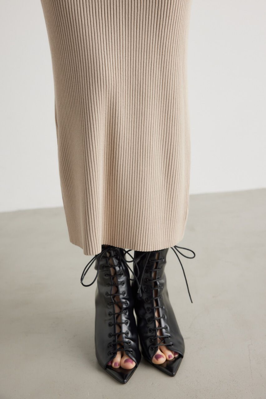 rienda「オーバーカラータイトknit OP」|ワンピース|