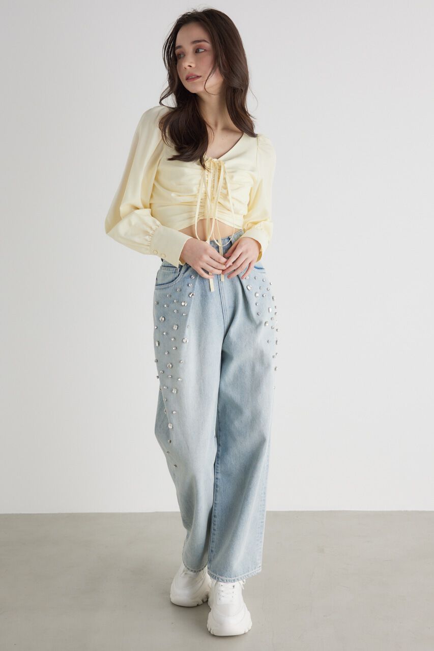 rienda「グラデーションビジュー DENIM J/W PT」|デニム|