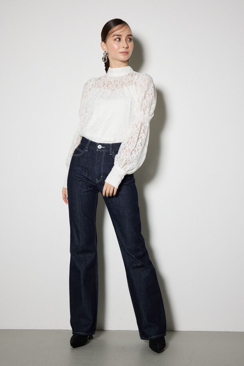 rienda「ShapelyMakeジャストウエストデニムパンツ」|デニム|