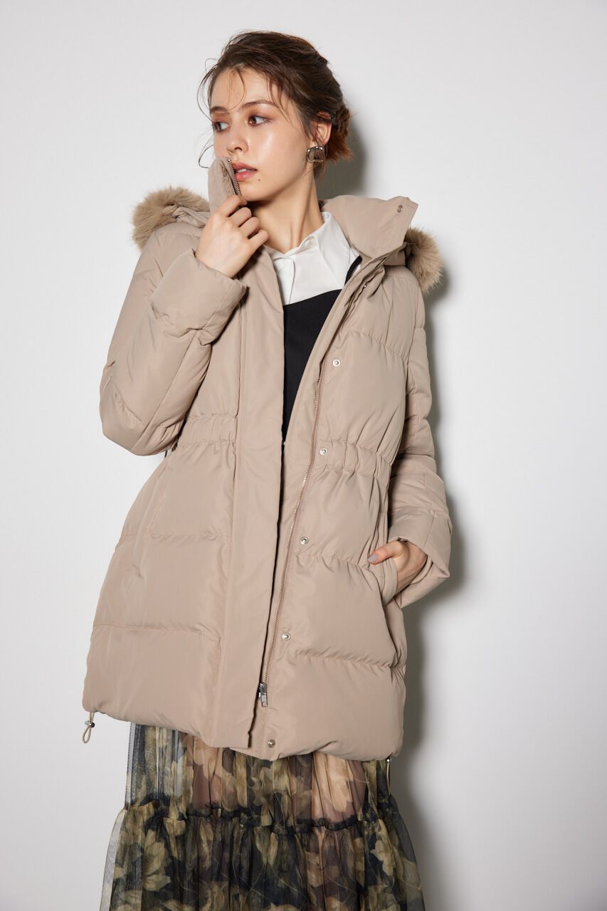 rienda「シャーリングゴムベルト付きシェイプダウンコート」|その他|