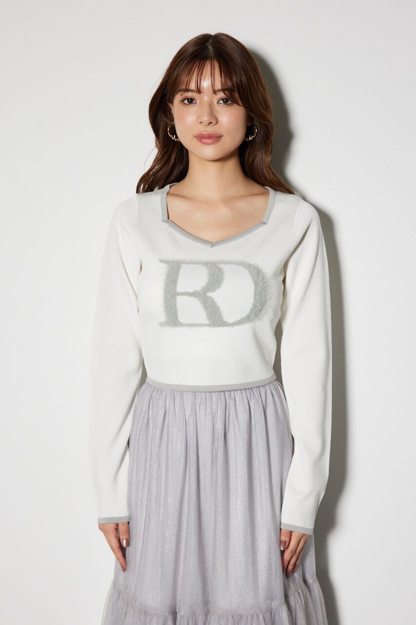 rienda「BIG Rロゴロング スリーブ ニット トップス」|ニット・セーター|