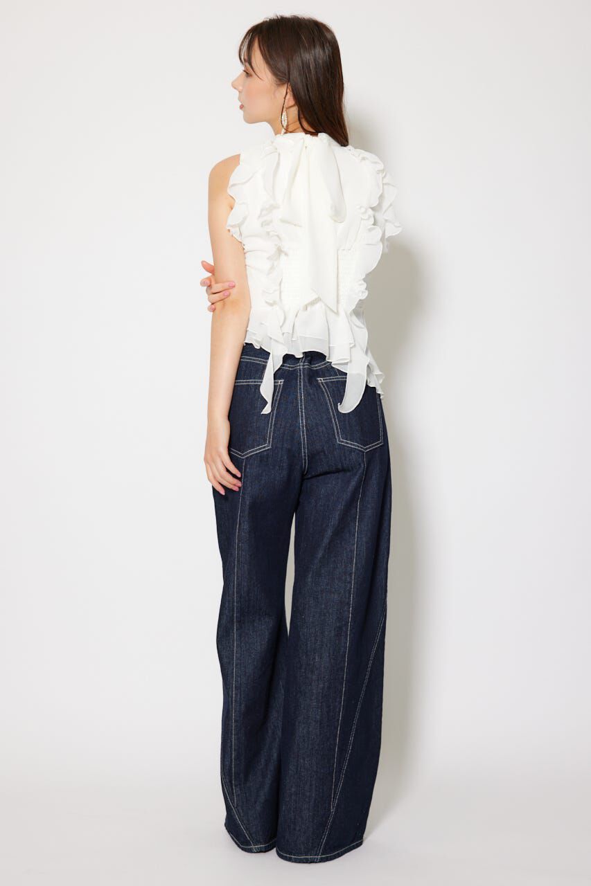 rienda「ボウタイフリルペプラムブラウス」|シャツ・ブラウス|