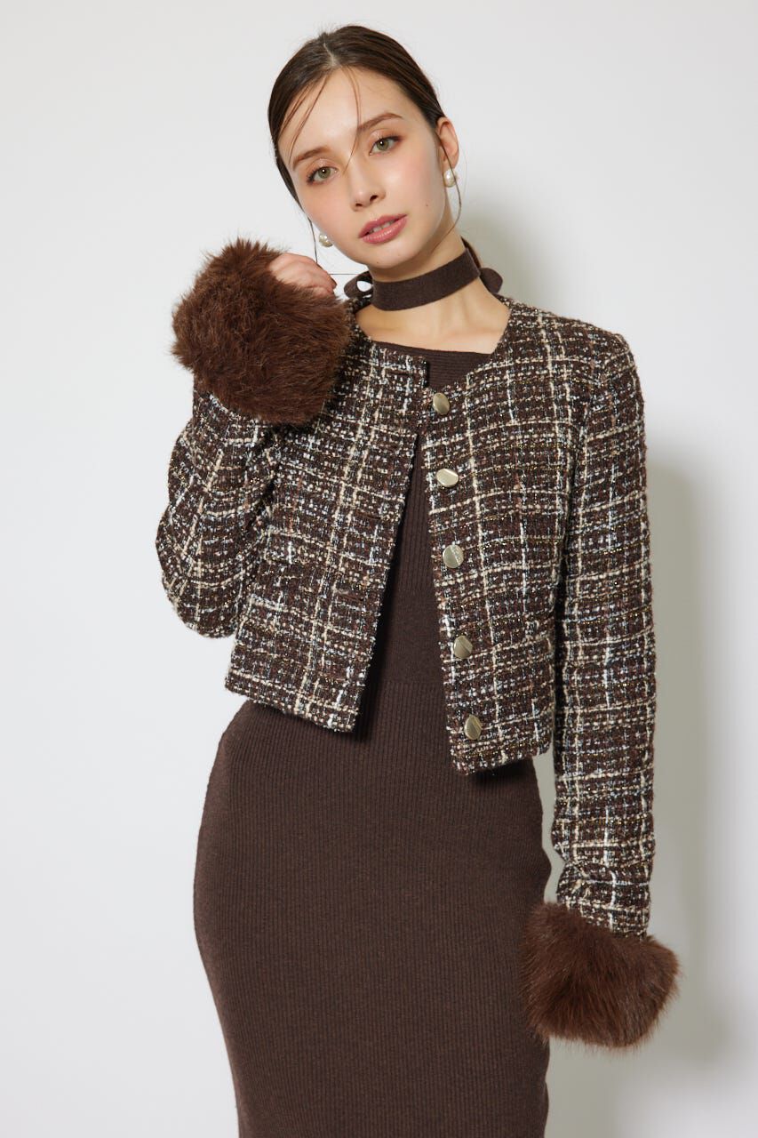 rienda「2WAYツイードショートジャケット」|その他|