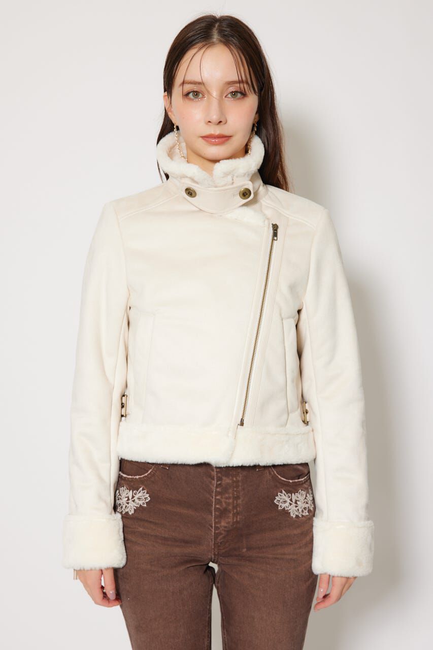 rienda「25AWフェイクスエードムートンライダースジャケット」|その他|