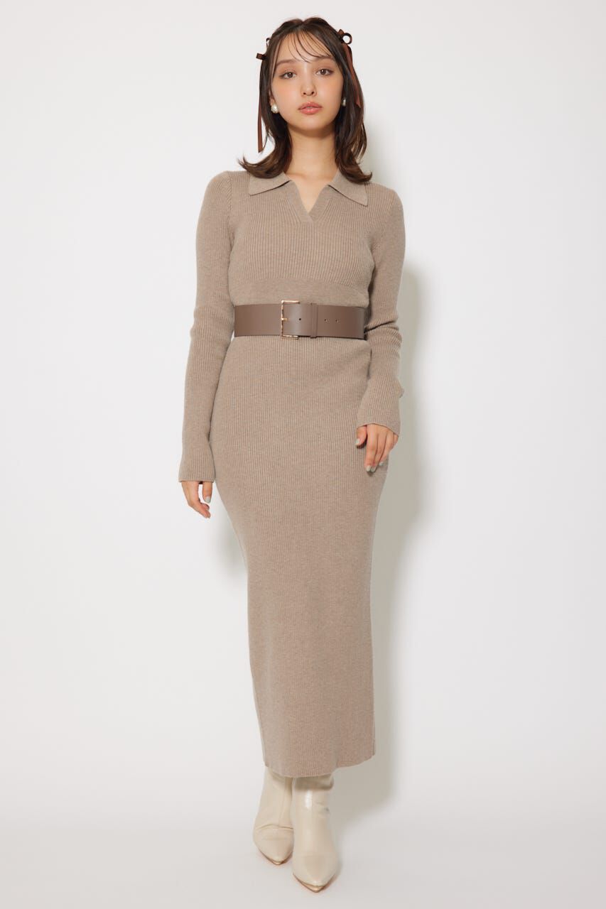 rienda「スキッパーニットワンピース」|ワンピース|