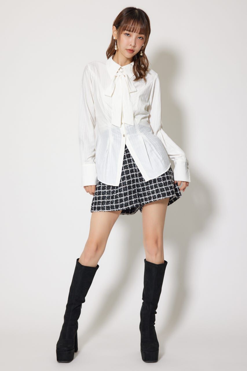 rienda「ウエストシェイプボウタイシャツ」|シャツ・ブラウス|