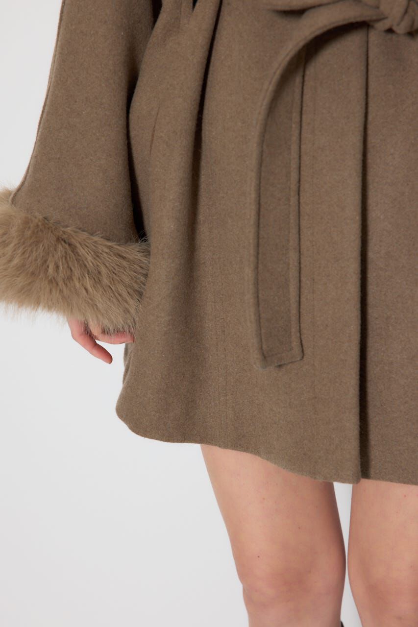 rienda「ウールMIXフードポンチョコート」|その他|