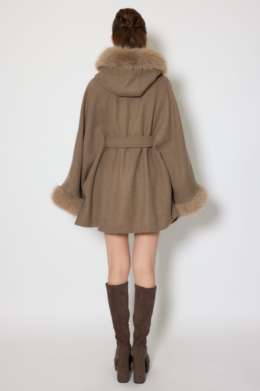 rienda「ウールMIXフードポンチョコート」|その他|