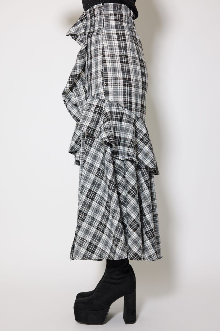 rienda「チェックフリルスリットスコートショートパンツ」|その他|