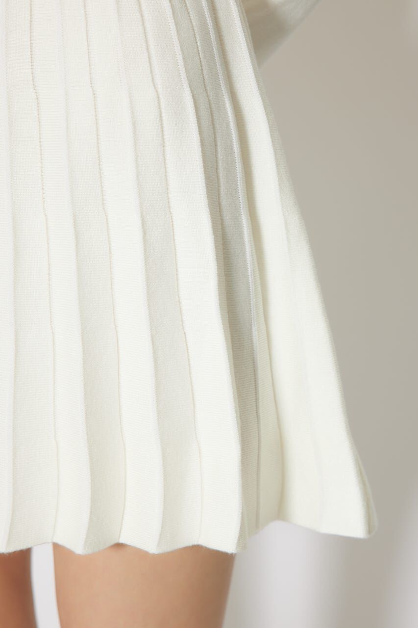 rienda「フロントビジュープリーツミニニットワンピース」|ワンピース|