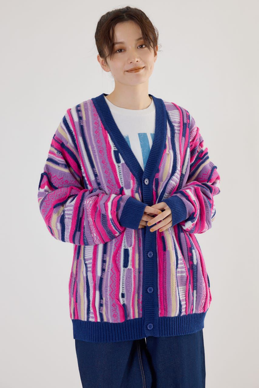 RODEO CROWNS「3Dマルチカラーニットカーディガン」|カーディガン|