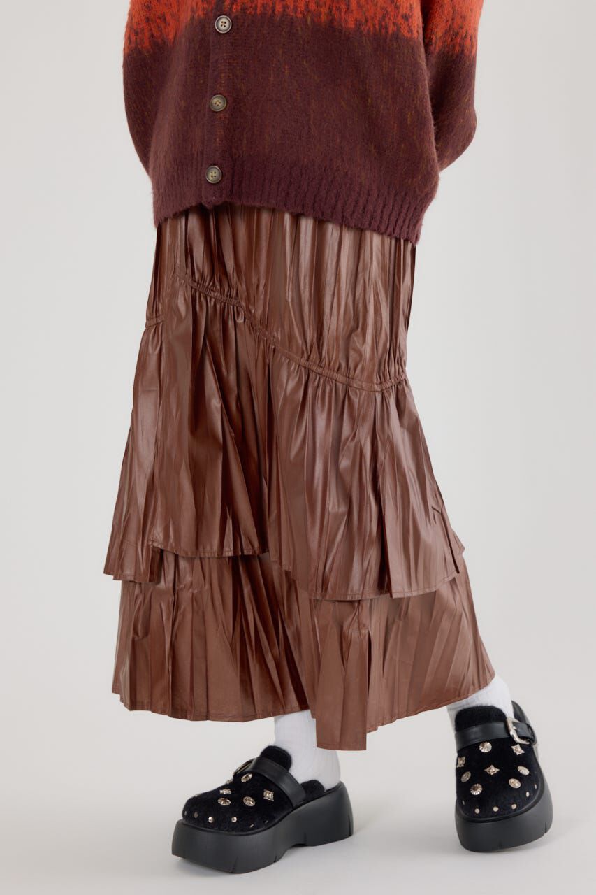 RODEO CROWNS「レザーライクフリルティアードスカート」|スカート|