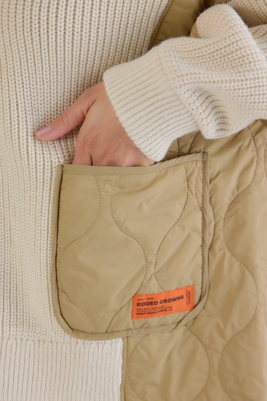 RODEO CROWNS「キルトドッキングニットブルゾン」|カーディガン|