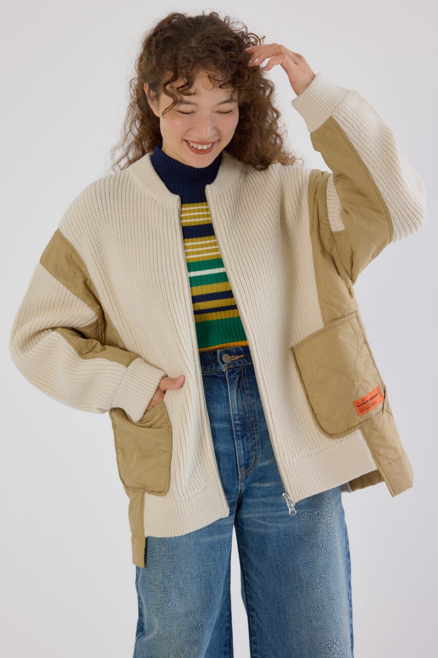 RODEO CROWNS「キルトドッキングニットブルゾン」|カーディガン|