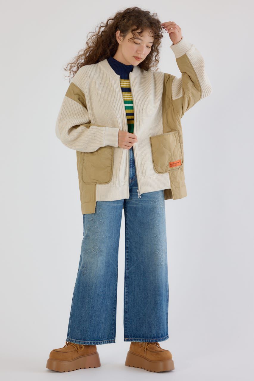 RODEO CROWNS「キルトドッキングニットブルゾン」|カーディガン|