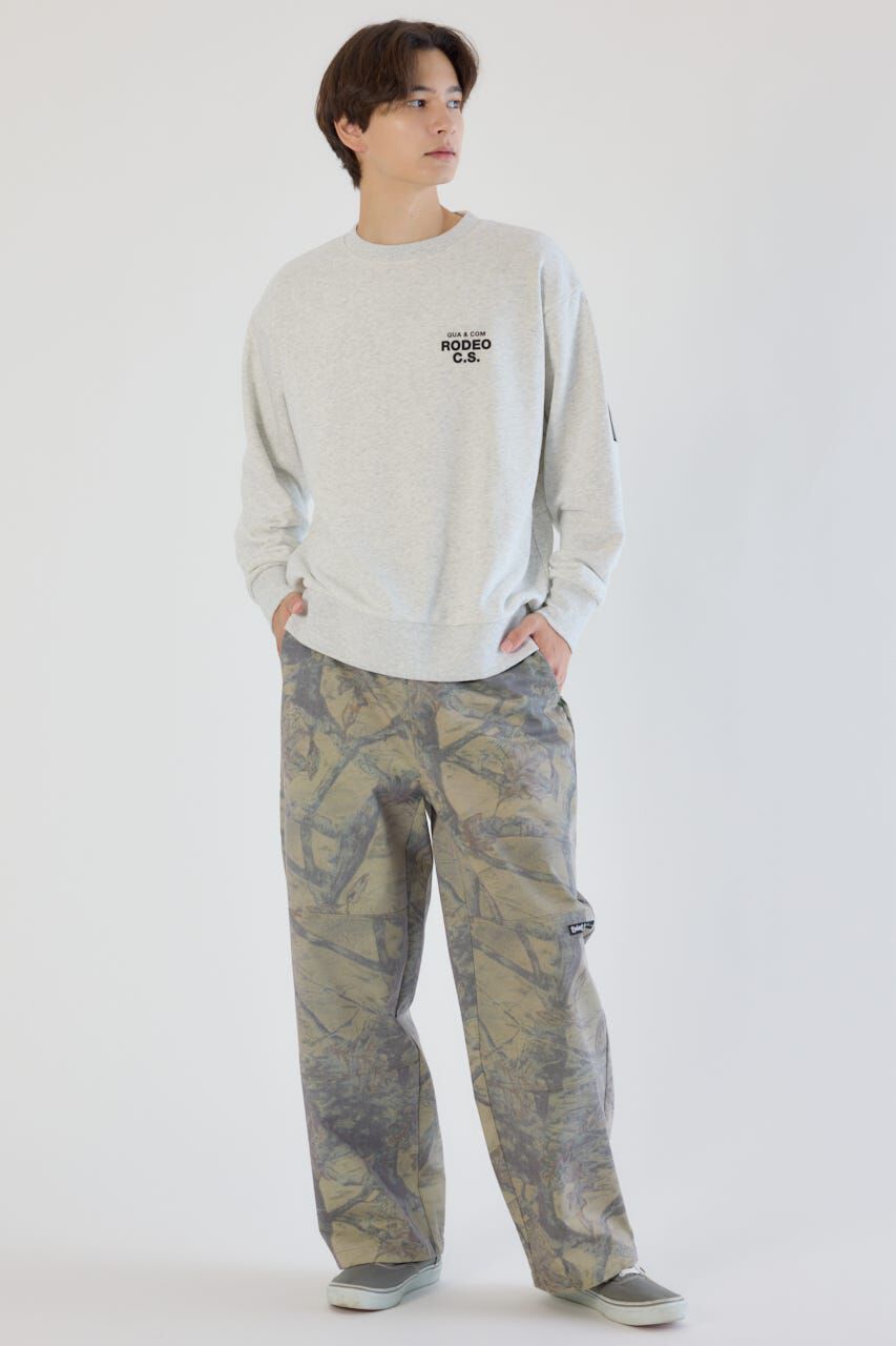 RODEO CROWNS「メンズフェイクレザーパッチスウェット」|パーカー|