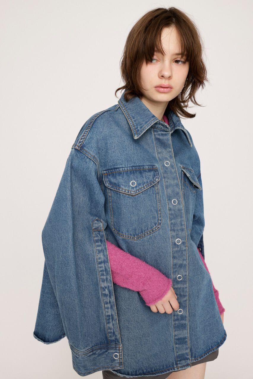SLY「ARM SLIT DENIM SH ジャケット」|デニムジャケット|