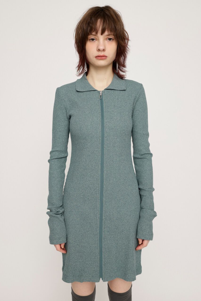 SLY「FRONT ZIP CUT ショートワンピース」|ワンピース|M/BLU7